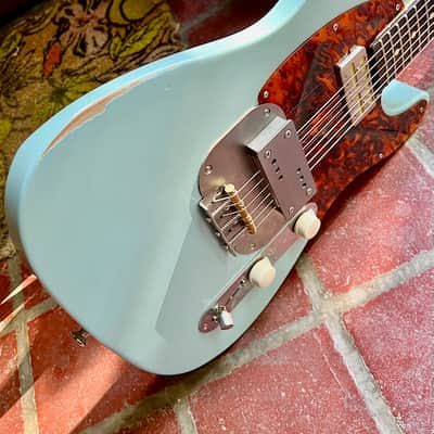 Waterslide Guitars T-Style Coodercaster 2022 Aged Sonic Blue NEW (Authorized Dealer) image 6
