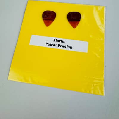 Martin "Patent Pending" Guitar Picks, Medium & Heavy, (1970's) - Amber image 1