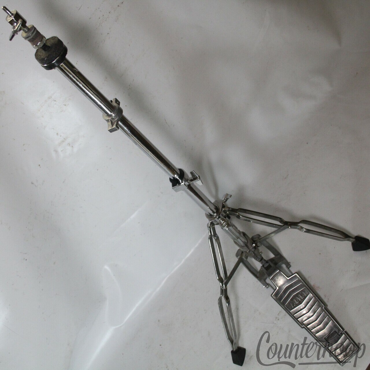 Tama Hi-Hat Cymbal Stand Chrome Double-Braced Tripod Foot Pedal+Clutch Japan 80s — main photograph