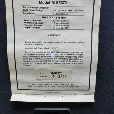 Vintage Mitsubishi M-S5370 Floor Speakers (Pair) image 8
