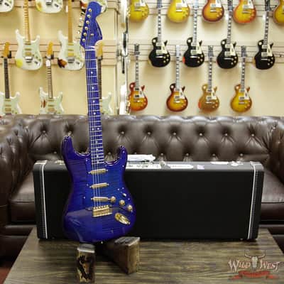 Fender Custom Shop Masterbuilt Yuriy Shishkov 1969 Stratocaster NOS Flame Top Birdseye Nk Royal Blue image 12
