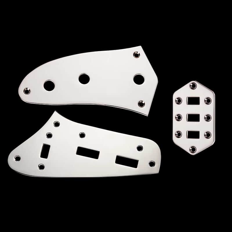 Silver Set Guitar Jaguar Style Control Plate Pickup Selector Switch image 1