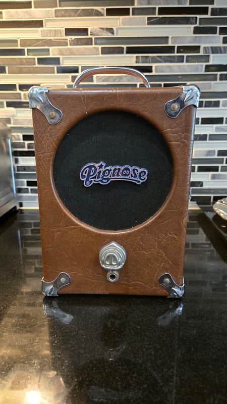 Vintage 1992 Pignose 7-100R Portable Guitar Amp Brown Battery Powered Tested image 1
