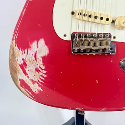 Fender USA Custom Shop  1957 HEAVY RELIC STRAT- FIESTA RED Ser#:R150868 image 9