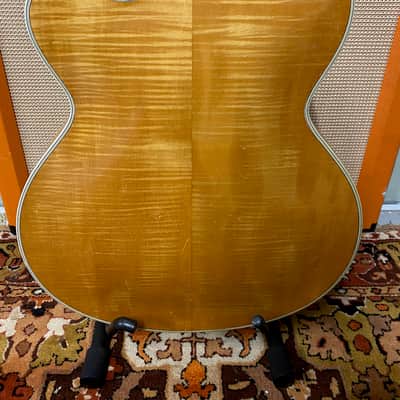 Vintage 1959 Hofner President Natural Blonde Acoustic Guitar Figured Maple Back image 15