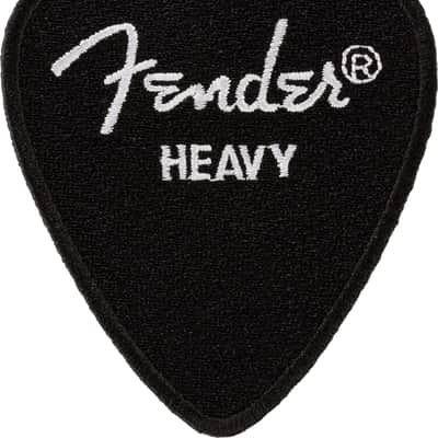 912-2421-109 Fender Guitar Heavy Pick Embroidered Patch Black