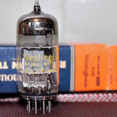 WESTINGHOUSE 12AT7 ECC81 GRAY PLATE SQUARE GETTER TIGHT BALANCE NOS++ NIB VINTAGE 1960'S image 1