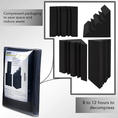 Corner Bass Traps (4 Pack) 12 x 7 x 7 inches Sound Dampening Acoustic Studio Foam image 7