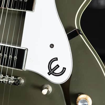 Epiphone Casino Worn Electric Guitar - Olive Drab with Gig Bag - Used image 14