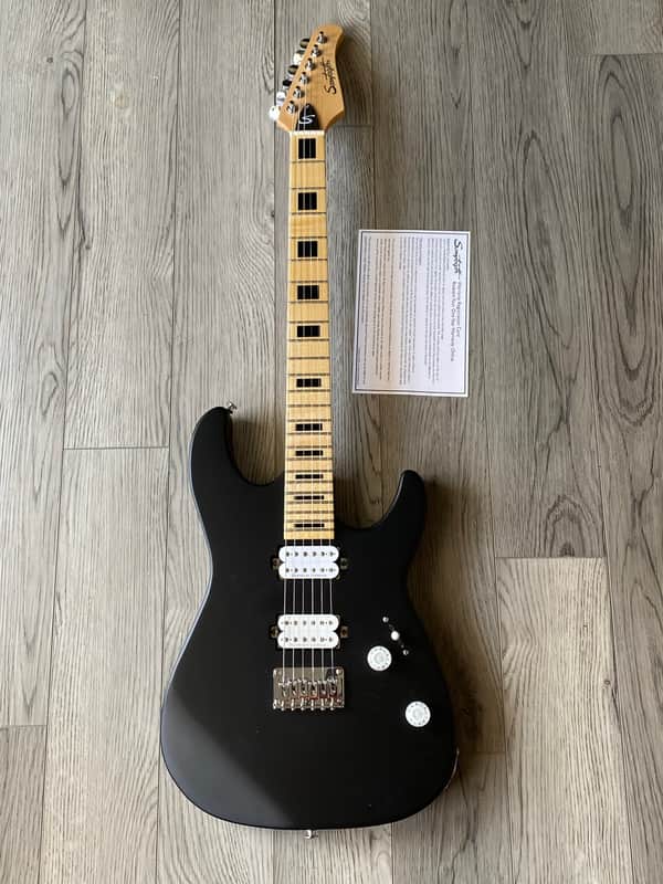 Sawtooth ST-M24AC-SBK Michael Angelo Batio Signed Guitar with gigbag Satin Blk image 1