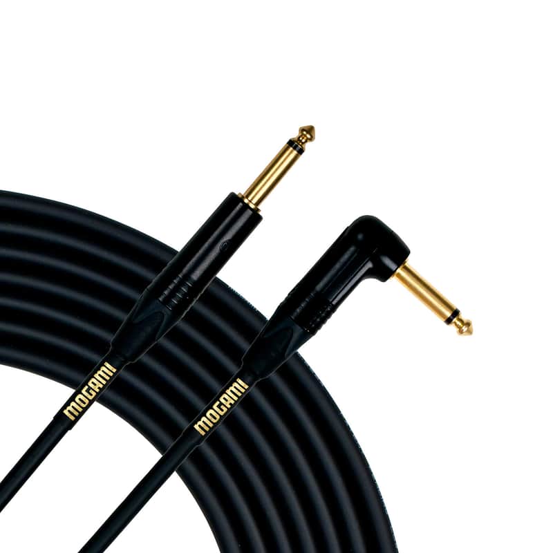 Mogami Gold Instrument-06R 1/4" TS to Right Angle 1/4" TS - 6' image 1