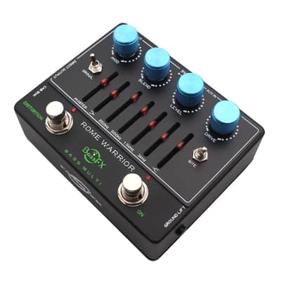 Fanmuzk Rome Warrior Bass Preamp Pedal 6-Band Graphic EQ Headphone Out AUX In True Bypass image 8
