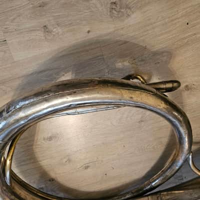 Helicon Eb Tuba Soviet 3 Valves Brass Pipe Wind Instrument Horn USSR Vintage and Rare image 7