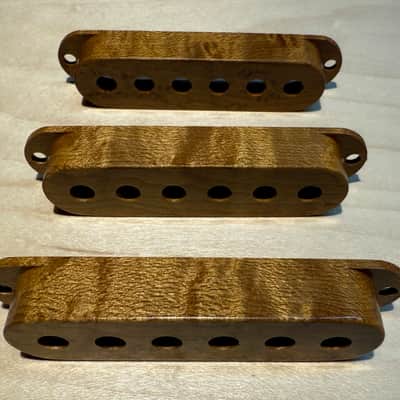 Strat single coil wood pickup cover set image 5