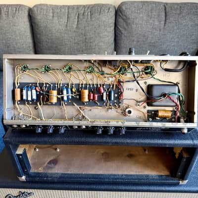 Fender Bassman 2-Channel 50-Watt 2x12" Piggyback Guitar Amp 1964 - 1966 Black Panel image 16