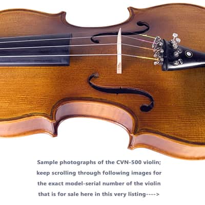 Cecilio 4/4 Deluxe Student+ Violin Aged 2 Years+ Tonewoods Solid Spruce Top Flamed Maple,Neck & sides, Inlaid Purfling, All-Ebony Components, Independent Fine-Tuners, Mongolian Horsehair Brazilwood Bows, Satin Antique Finish image 4