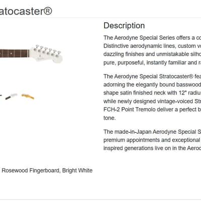 Fender Aerodyne Special Stratocaster 2023 MIJ Bright White MINT Never Played with Hard Case image 4