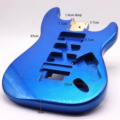 Electric Guitar Body For ST Strat Guitar Accessory DIY Double Locking Tremolo Metal Blue Poplar Wood image 2