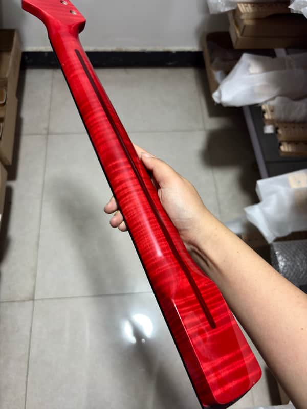 AAAA Flame Maple Rosewood electric guitar neck 22 fret Gloss Red Parts image 1