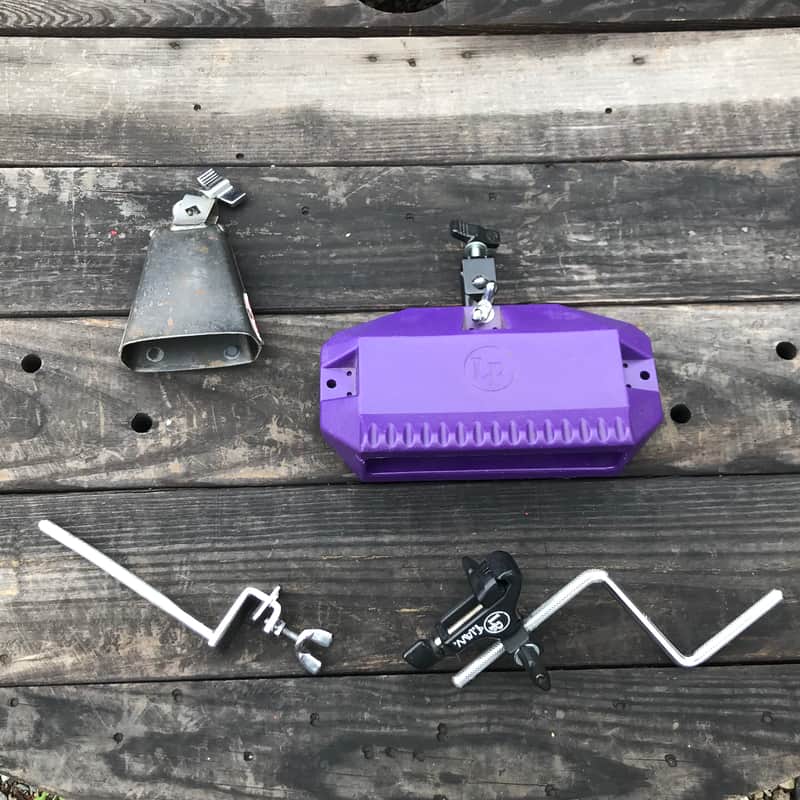 LP 4 Item Bundle Purple Jam Block, Salsa Cow Bell, Clamp(x2)