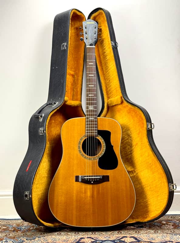 1972 Kasuga Japan W-17 Acoustic 'Lawsuit' Guitar Natural + OHSC
