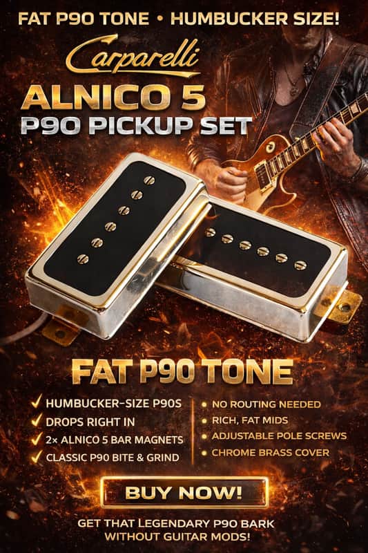 Carparelli P90 Pickup Set – Alnico 5 Power • Fat P90 Tone - Chrome image 1