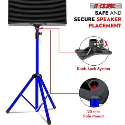 5 Core Speaker Stand Height Adjustable 72" Heavy Duty PA DJ Tripod Studio Monitor Stands image 6