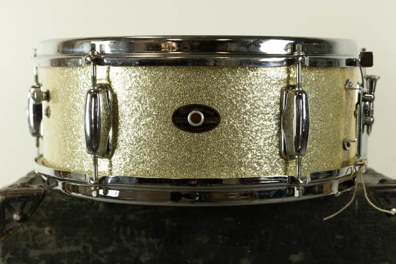 1964 Slingerland 5x14 Silver Sparkle Pearl Deluxe Student Model Snare Drum image 1