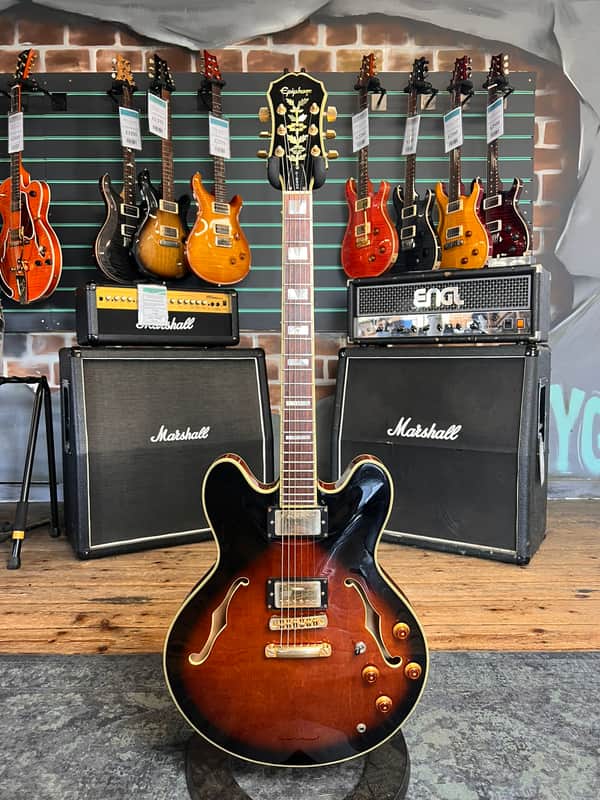 Epiphone Sheraton II Vintage Sunburst 1996 Semi-Hollow Electric Guitar image 1