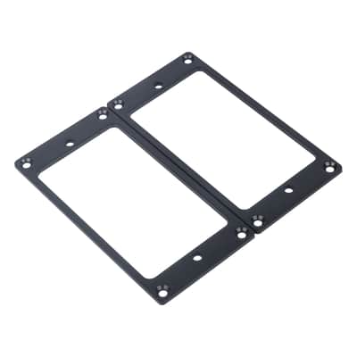 Brio 2 x Metal Humbucking Pickup Ring Set Black & Mounting Screws image 2