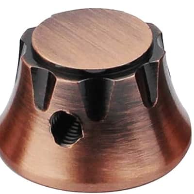 3Pcs Top Hat Guitar Potentiometer Control Knobs 6mm Dia. Shaft Pots - Brass Bell Cap Speed Tone Volume Knob Replacement Parts for Electric Guitar or Precision Bass - bronze image 1