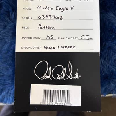 2024 PRS Modern Eagle V Blue Jean Brazilian Rosewood Fret Board Solid Rosewood Neck image 8