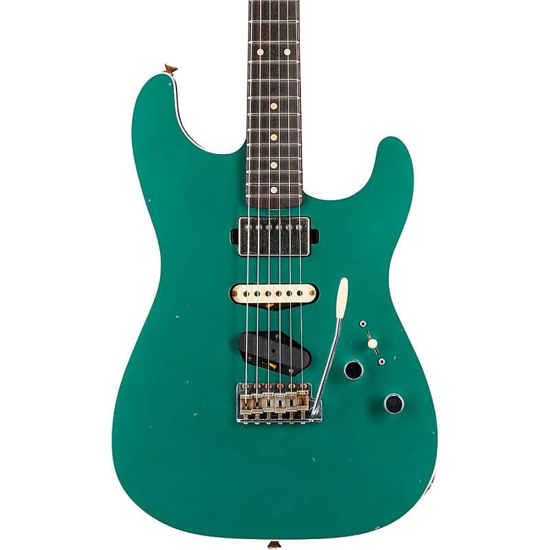Fender Custom Shop Dealer Select Stratocaster HST Journeyman Electric Guitar Regular Aged Sherwood Green Metallic image 1