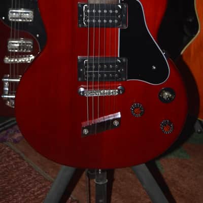 DeArmond M-65, in Red w/New Nickel Dunlop Straploks, a New Black pickguard, New Skull knobs & Nice SKB HSC image 2