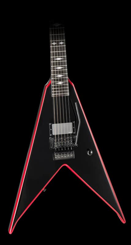 B.C. Rich Jr. V Icon Pat O'Brien Signature Electric Guitar, Onyx with Red Painted Bevels image 1