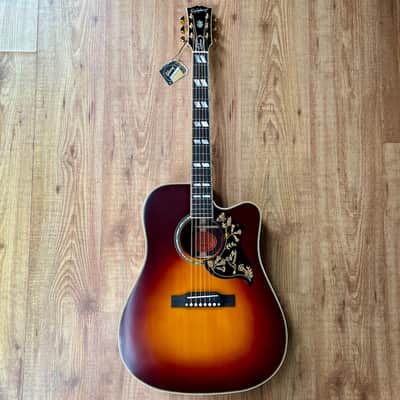 Epiphone "Inspired by Gibson Custom" Hummingbird Deluxe EC Autumn Burst image 4