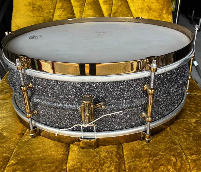 Ludwig 15” Tube Lug Snare Drum 1920’s - Black/Brass image 1