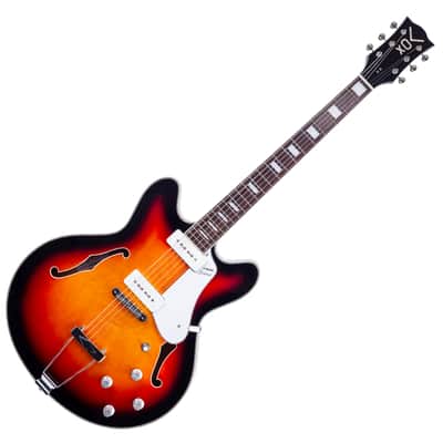 Vox Bobcat V90-SB Sunburst Semi-Hollow Electric with hard case image 10