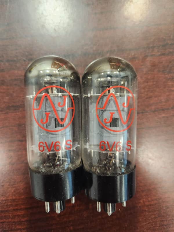 JJ Electronic 6V6S Power Tube Apex Matched Pair 2010s - Clear Glass / Black Base image 1