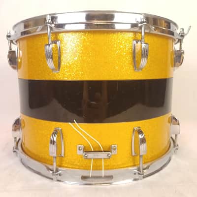 Ludwig 10x14"69 Gold Sparkle/Black Cortex Snare Drum Vintage Keystone 3Ply Maple image 4