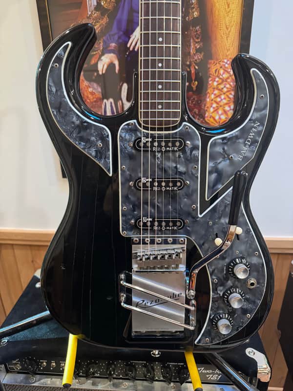 Burns Black Bison with Scroll Headstock, 3 Rez-O-Matik Pickups, Blue Shell Pickguard, Plek’d beautiful fingerboard, all Original! image 1