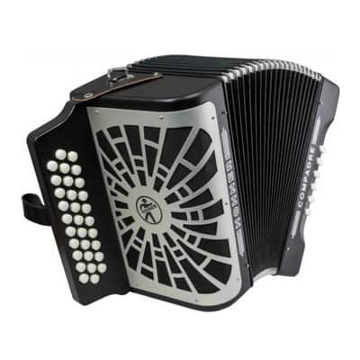 Hohner Compadre FBbEb Musica Tipica Series Accordion (Black) - 12 Basses, 62 Notes, Standard Straps with Gig Bag image 2