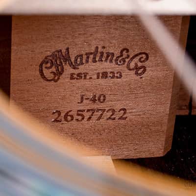 2022 Martin J-40 Standard Series Acoustic Guitar Aging Toner, Near-Mint w/ Case, Tags image 6