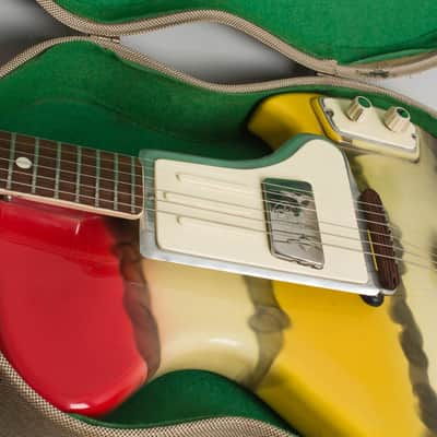 Wandre Rock Oval Solid Body Electric Guitar (1962), tweed hard shell case. image 14