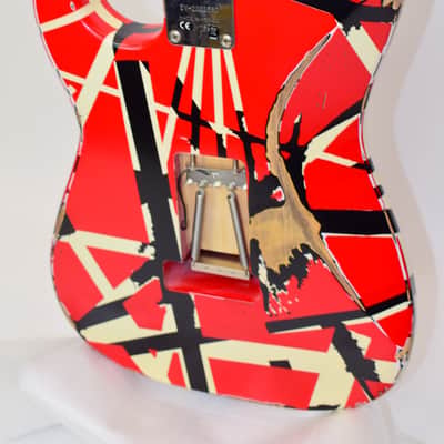 2020 EVH Striped Series Frankenstein Frankie Electric Guitar, Maple Fingerboard, Red with Black Stripes Relic w/ Case image 20