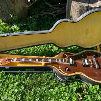 Rare vintage Ibanez 2350 CH Custom Les Paul 1975 Lawsuit- John 5 Motley Crue autographed Natural wood brown top maxon 70 pickups image 2