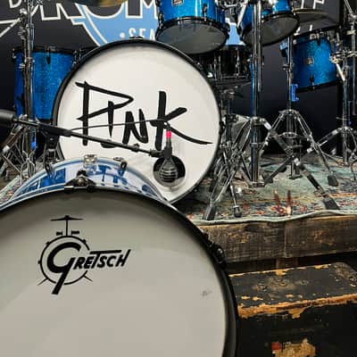 Mark Schulman's P!NK Gretsch USA Maple 7-Piece Drum Set, 2008 — Blue Sparkle image 1