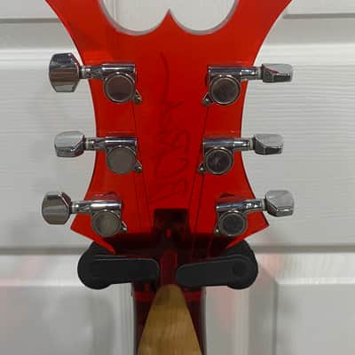 1999 BC Rich Ice Acrylic Warlock Guitar See Thru Red Lucite w OHSC image 13