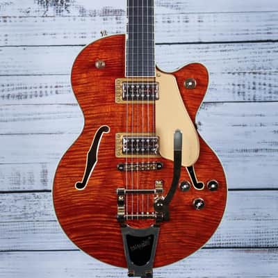 *DEMO* Gretsch Electromatic LTD Flame Okoume Broadkaster Jr. w/Bigsby | Roundup Orange image 1