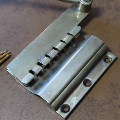 AGED Vibrola Tailpiece Nickel SHORT fits Gibson Firebird Flying V SG RELIC image 2